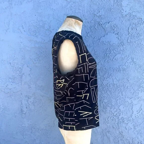 Gianfranco Ferre Jeans T-Shirt Blouse women Xl Y2k Designer Sleeveless top - Picture 2 of 13